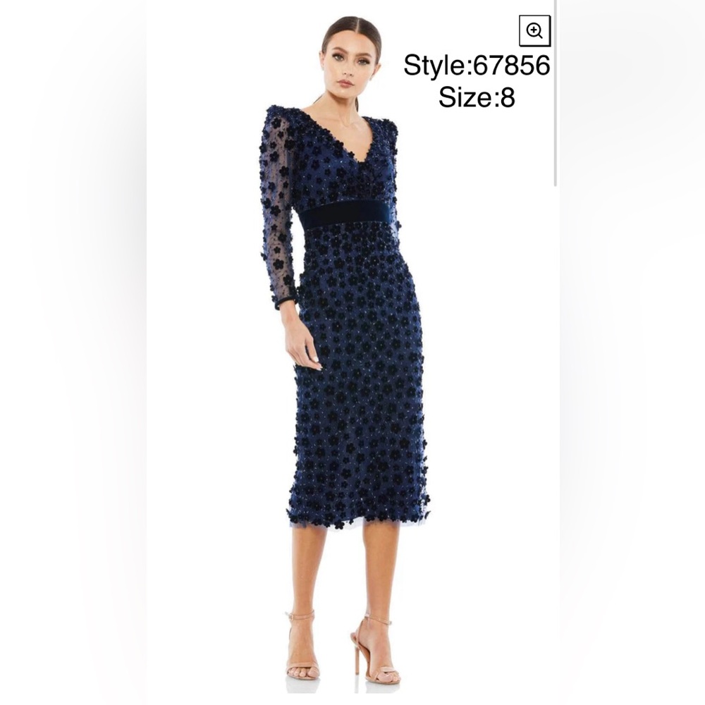 Floral detailed sheath cocktail dress